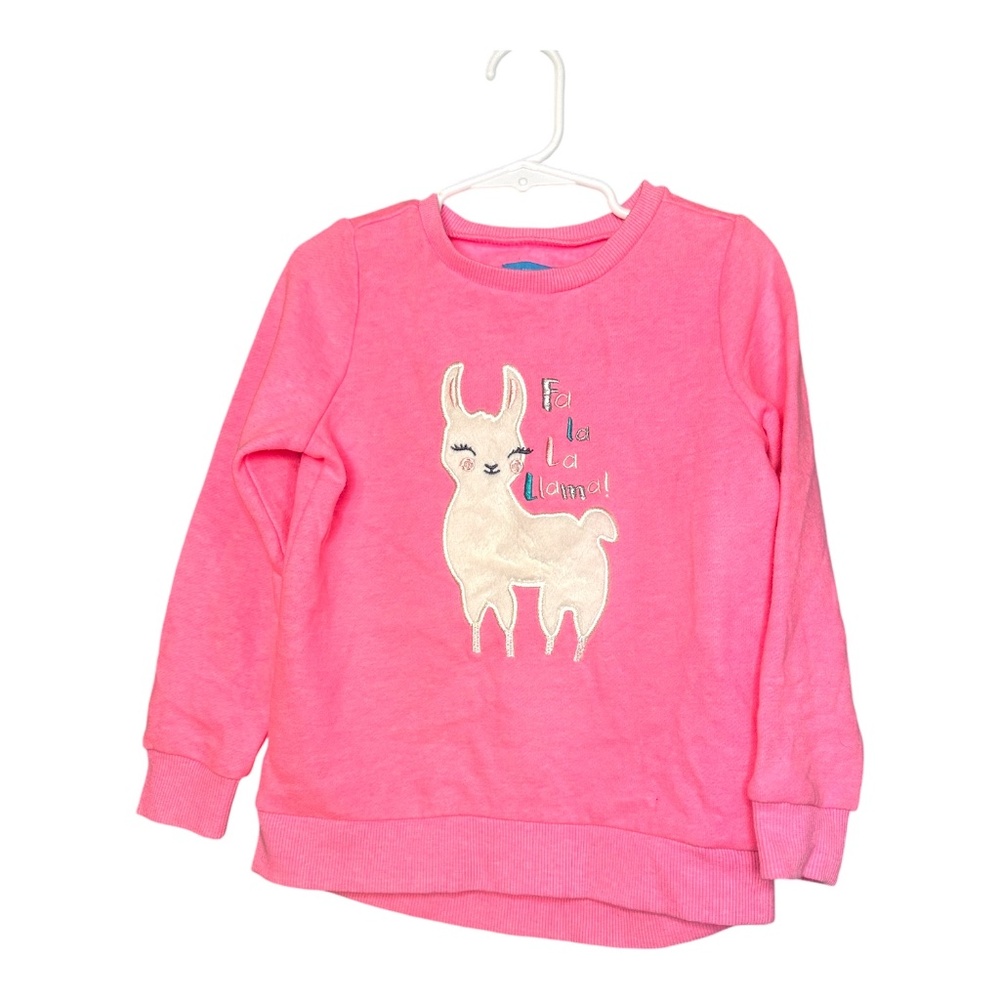 Pink LLama Holiday Christmas Sweater Girls Size 4 Lightning Bug NWT Soft